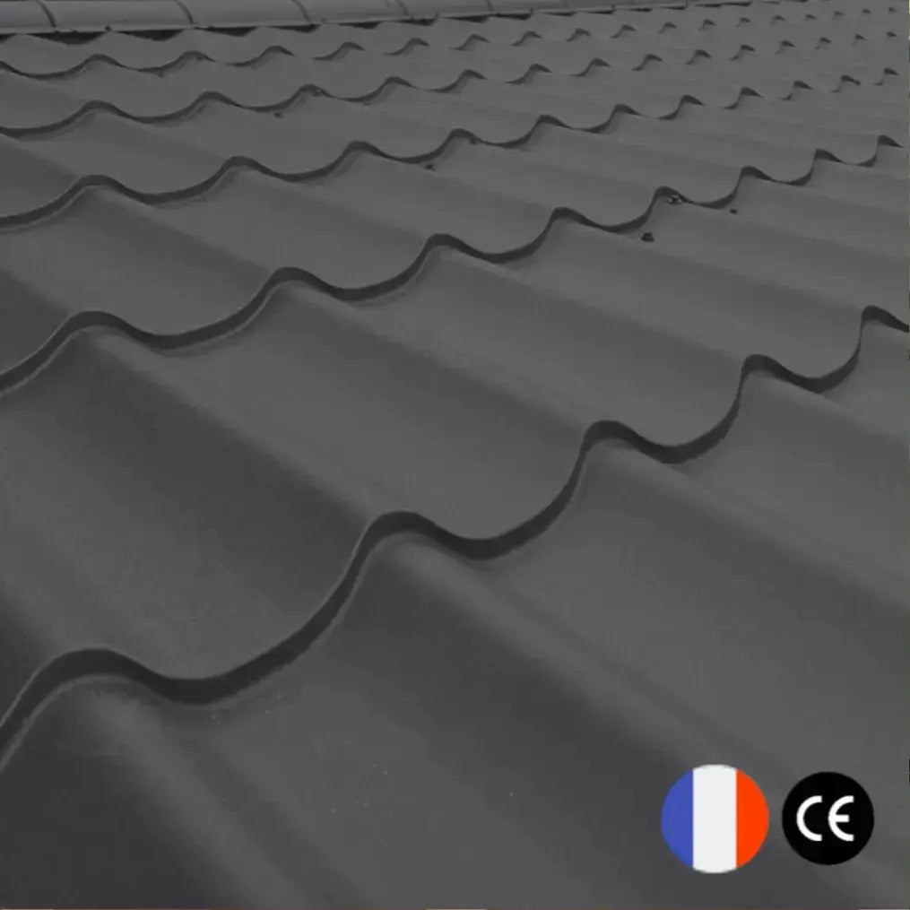 Toles de toiture en acier – Imitation tuile – 2,15 m x 1,16 m Tole-imitation-tuile.fr
