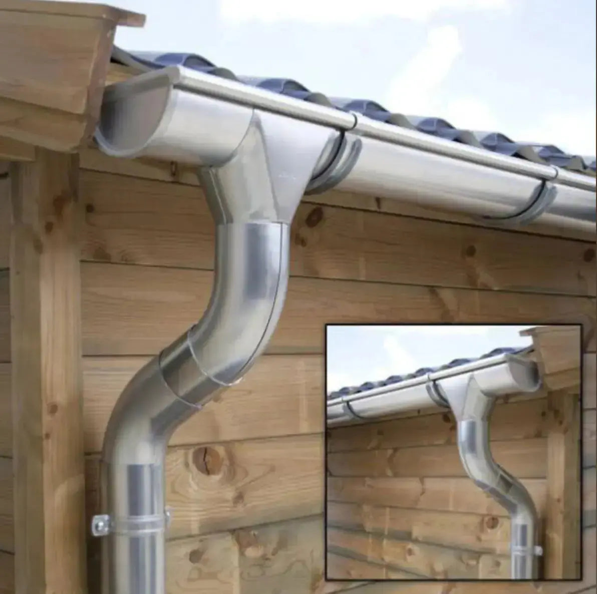 Gouttiere ZINC - Kit complet pour toit a deux versants Tole-imitation-tuile.fr