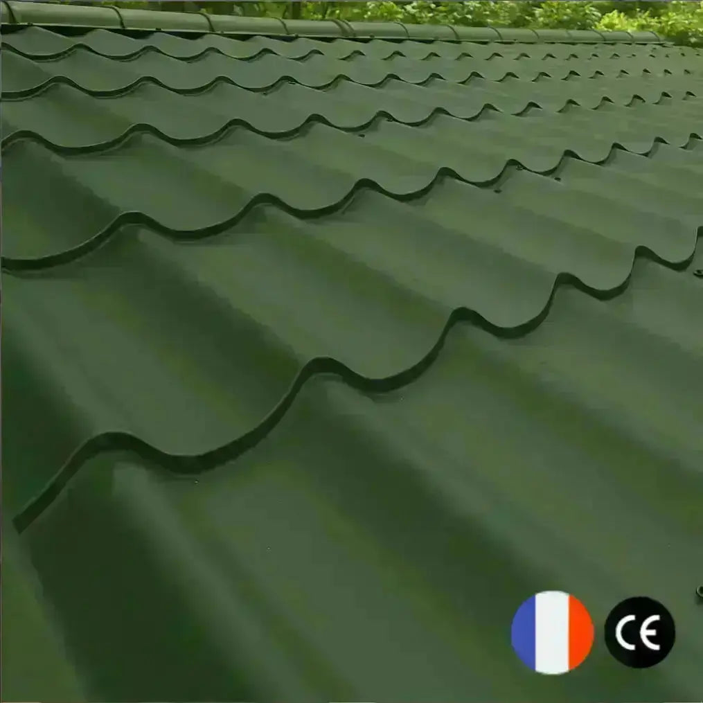 Toles de toiture en acier – Imitation tuile – 1,67 m x 1,16 m Tole-imitation-tuile.fr