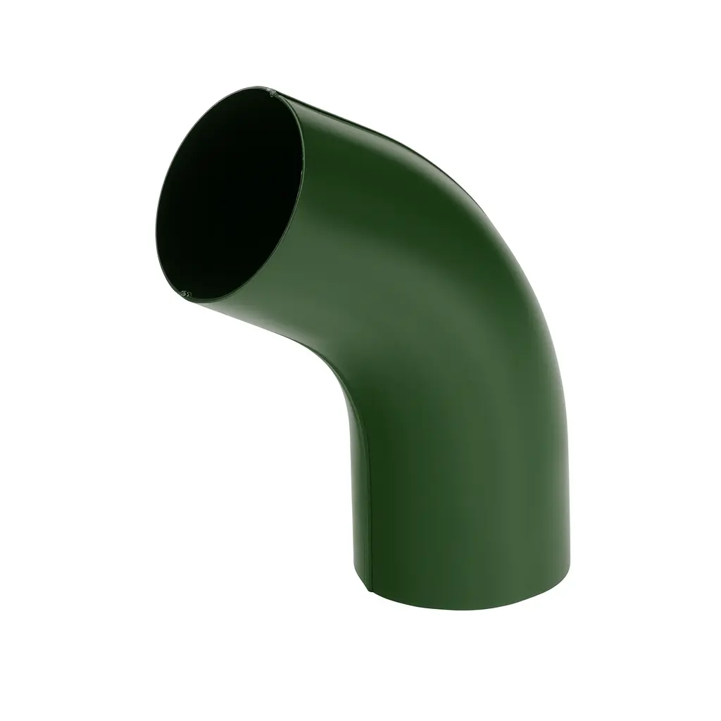 Coude 60° de raccord de gouttière pour système d’eaux pluviales, en métal, finition brillante, Ø 90 × 0,6 mm. Tole-imitation-tuile.fr