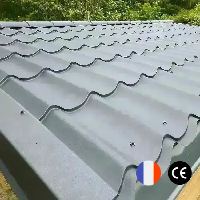 Toles de toiture en acier – Imitation tuile – 4,30 m x 1,16 m Tole-imitation-tuile.fr