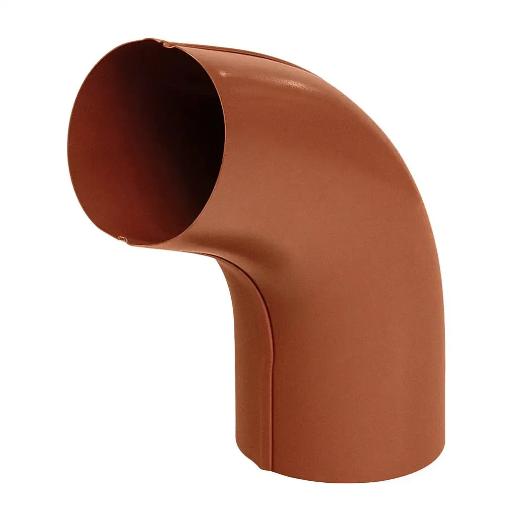 Coude 60° de raccord de gouttière pour système d’eaux pluviales, en métal, finition brillante, Ø 90 × 0,6 mm. Tole-imitation-tuile.fr